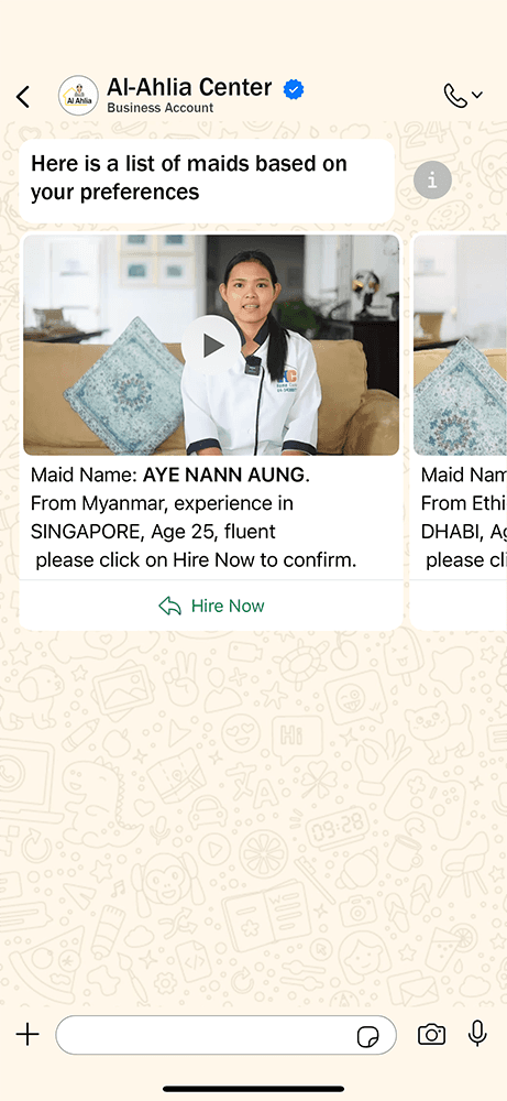 WhatsApp Maids Service